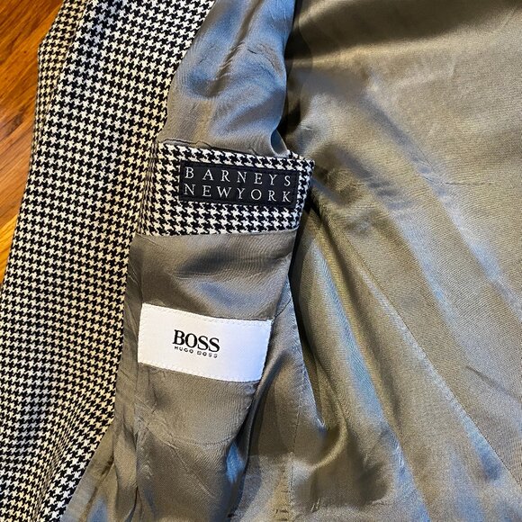 Hugo Boss Men's Houndstooth Suit Jacket Size 42R All Wool Corleone - Picture 6 of 9